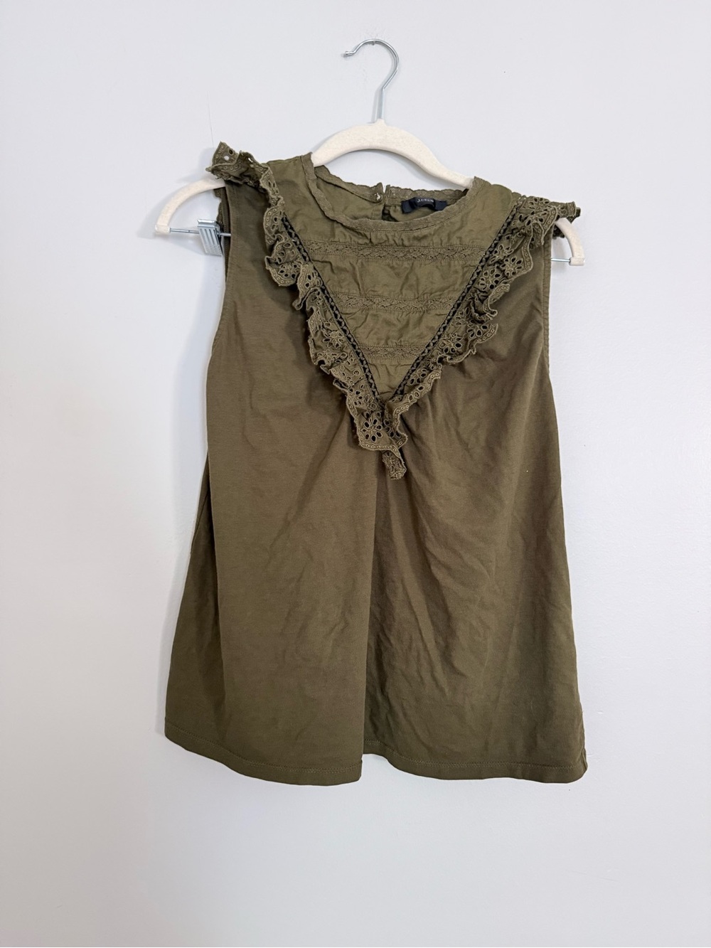 Jcrew Eyelet Ruffle Front Top - Picture 7 of 7